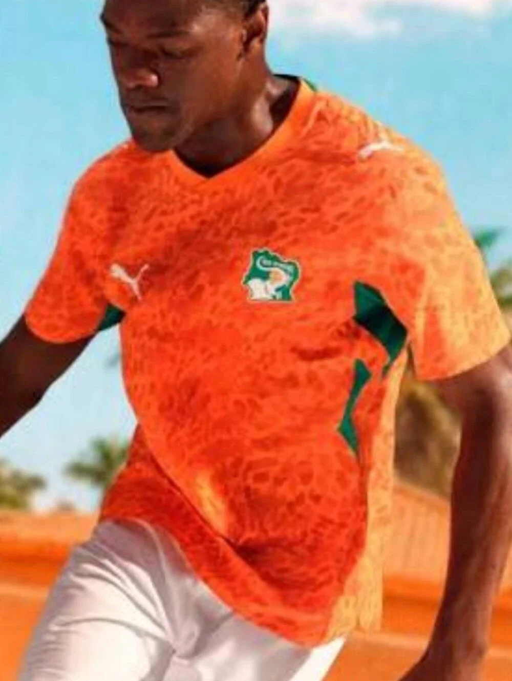 Puma Ivory Coast 2026 World Cup Orange/Green Soccer Kit Top&Shorts Kid's Small - Picture 13 of 16